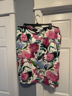 Talbots Pink Floral A-Line Skirt 20W